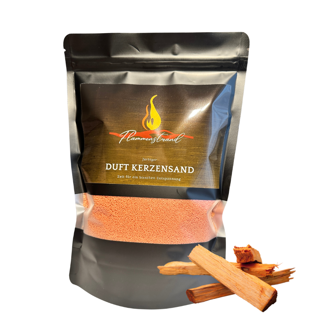 Kerzensand Sandelholz Probe 100g inkl. 2 Dochte und 2 Klebepads
