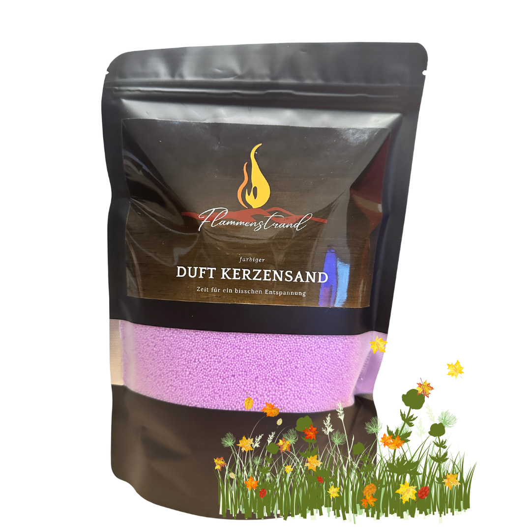 Kerzensand Blumenwiese Probe 100 g inkl. 2 Dochte und 2 Klebepads