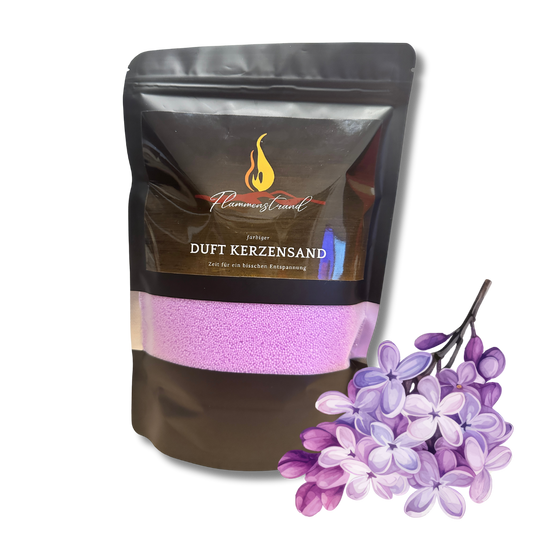 Kersensand Flieder Duft 500g inkl. 6 Dochte und 6 Klebepads