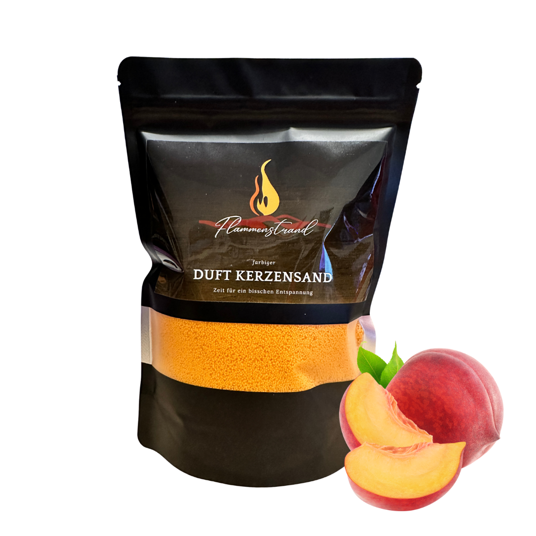 Kerzensand Pfirsich Probe 100g inkl. 2 Dochte und 2 Klebepads
