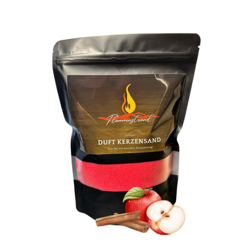 Kerzensand Zimt-Apfel 500 g inkl. 6 Dochte und 6 Klebepads