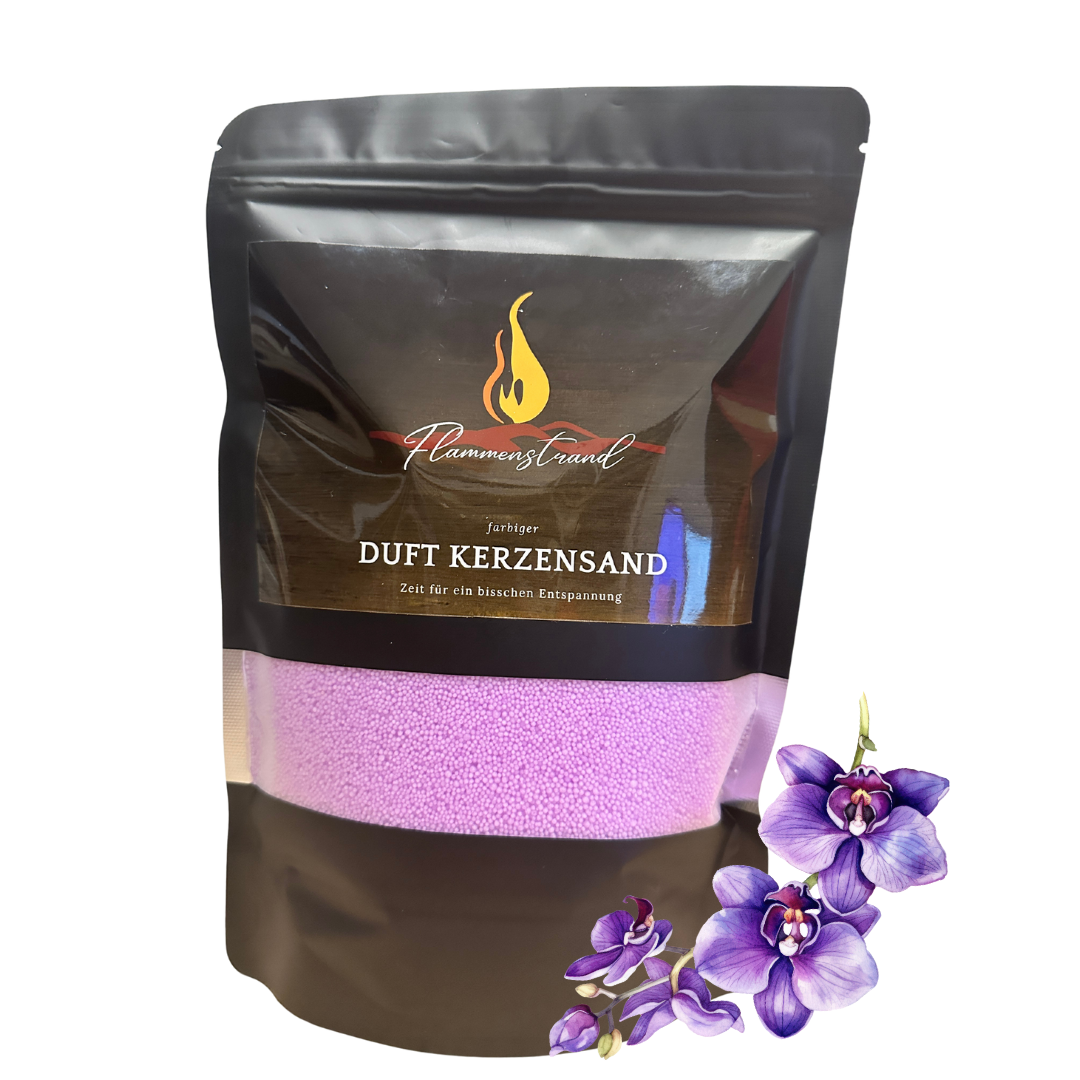 Kerzensand Orchidee Probe 100 g inkl. 2 Dochte und 2 Klebepads