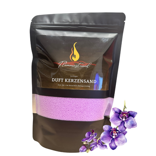 Kerzensand Orchidee Probe 100 g inkl. 2 Dochte und 2 Klebepads